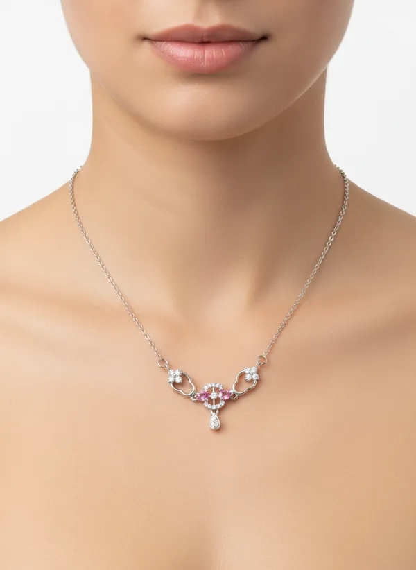Elegant_Floral_Inspired_Pendant_Pink_White_Zircon_For_Women_925_Sterling_Silver